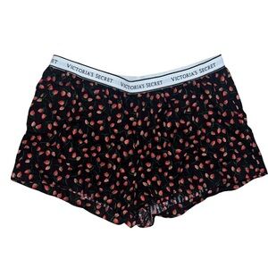 Victoria’s Secret Boxer Briefs Strawberries on Black Background Size XL